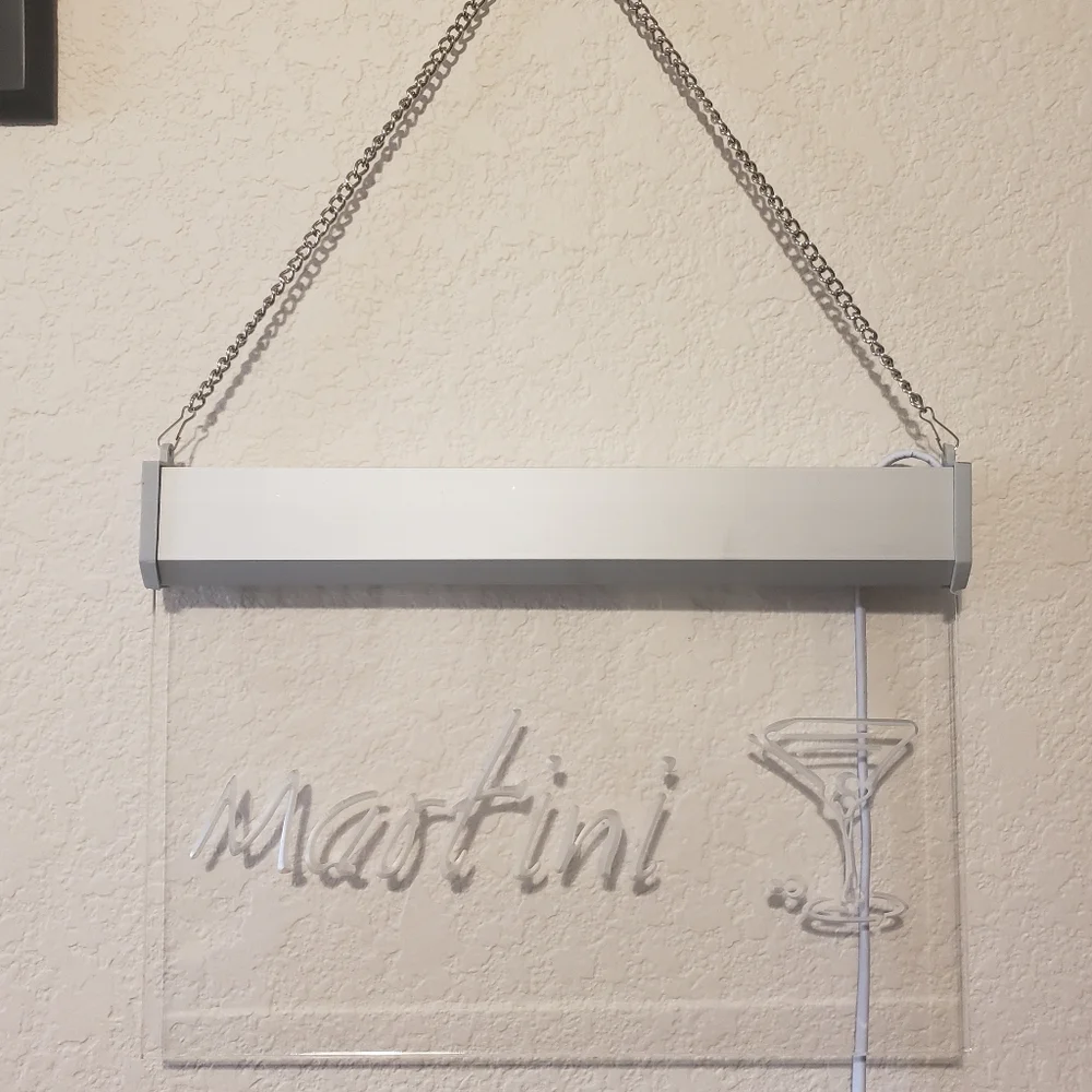 Neon martini glass sign